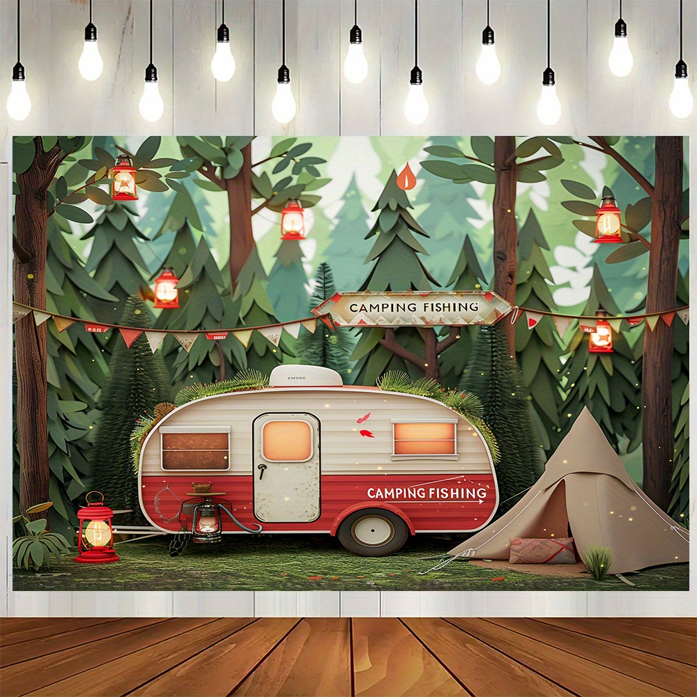 Pancartas de fondo de poliéste - Outdoor Adventure Background reseña y precio