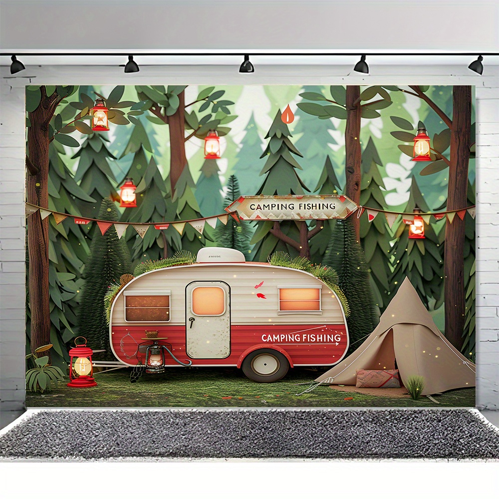 Pancartas de fondo de poliéste - Outdoor Adventure Background reseña y precio