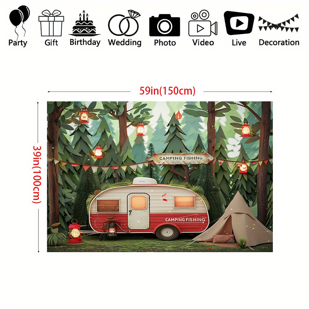 Pancartas de fondo de poliéste - Outdoor Adventure Background reseña y precio