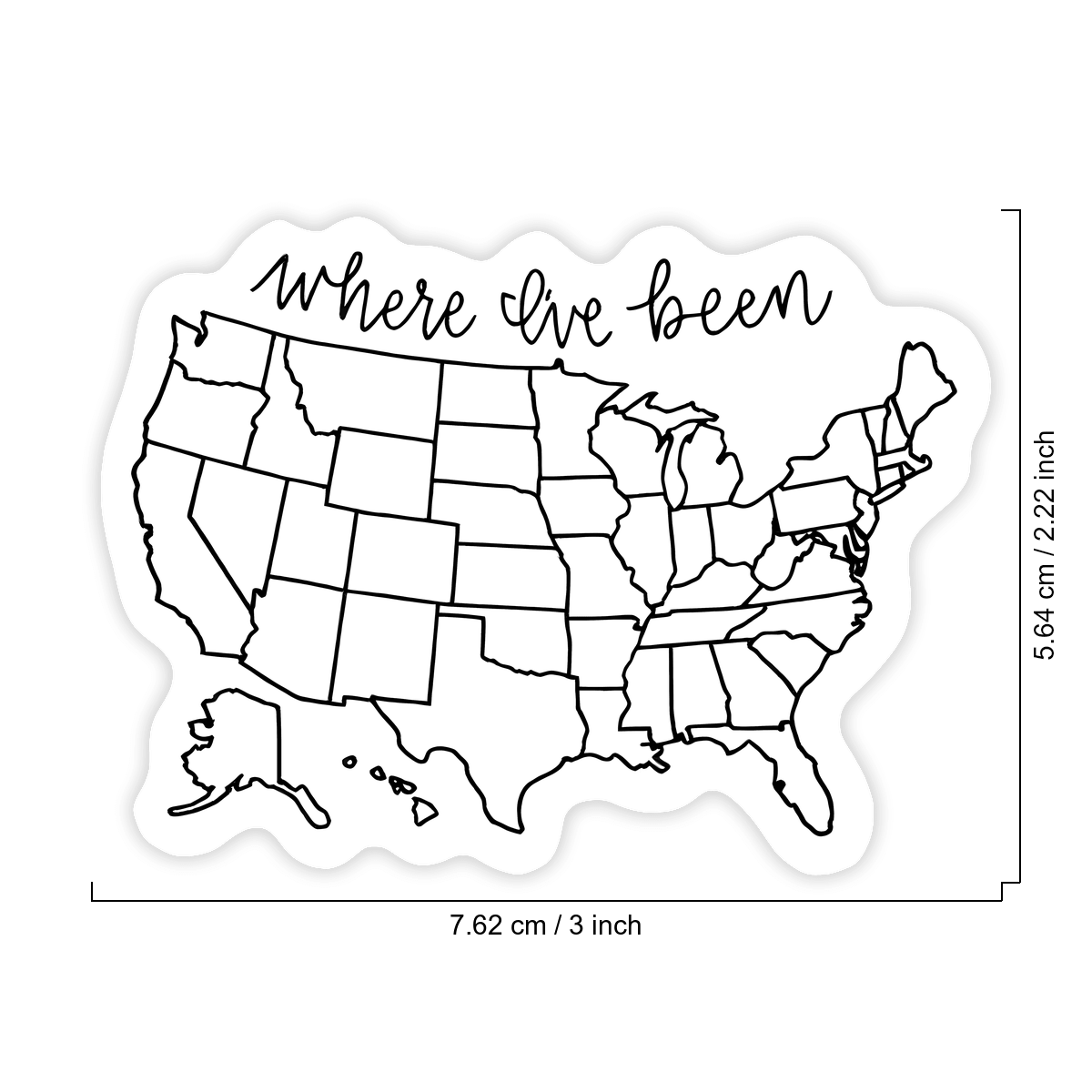 1 pegatina de vinilo con mapa  - Outdoor Adventure Usa reseña y precio