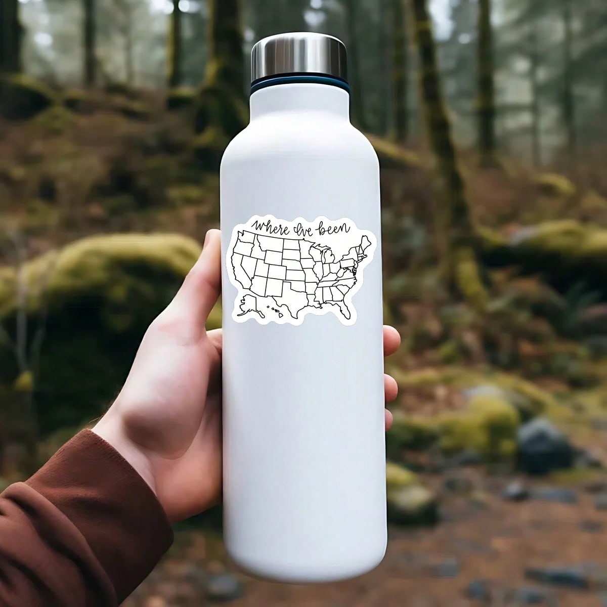 1 pegatina de vinilo con mapa  - Outdoor Adventure Usa reseña y precio