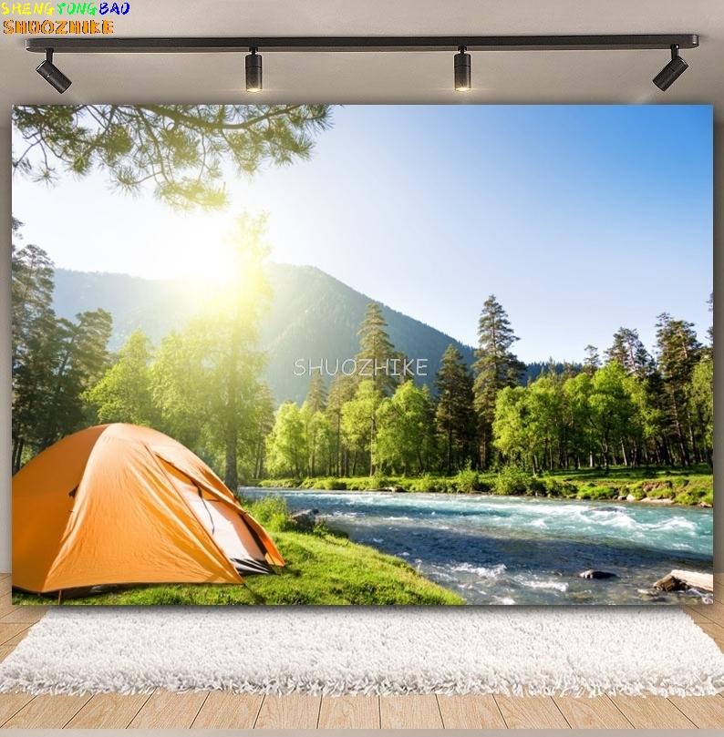 Fondo de Camping de bosque al  - Outdoor Adventure Background reseña y precio